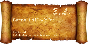 Barna Lénárd névjegykártya
